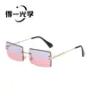 Gafas de Sol Cuadradas Sin Montura con Corte de Diamante Estilo Nuevo Protección UV Gafas de Sol