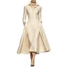 Otoño/Invierno 2026 Estación Independiente Transfronteriza Moda Femenina Nueva Europea y Americana Elegante Vestido de Manga Larga Ajustado con Cuello en V