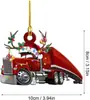 Decoração de árvore de Natal caminhão barco a vapor escavadeira caminhão de bombeiros Jeep pingente pendurado presente de festa de Natal