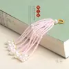 Pingentes de Borla DIY com Contas de Vidro Estilo Antigo para Acessórios Hanfu, Grampos de Cabelo de Rattan Artesanais, Enfeites