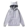 Sudadera con capucha de forro polar para hombre y mujer, diseño de orejas de gato, nueva colección de primavera y otoño para comercio exterior en Amazon, sudadera con capucha casual de moda