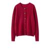 Cárdigan de cachemira 100% para mujer, otoño e invierno, cuello redondo, diseño floral, suelto, de punto, manga larga
