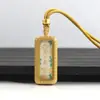 Pintado à Mão Pintado com Ouro Areia Mineral Mini Barra de Ouro Liga Cabeça de Coroa Thangka Oito Grandes Mantras Guardiões Pingente Thangka