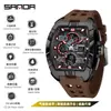 Reloj Deportivo Sanda de Doble Pantalla para Estudiantes de Secundaria, Montañismo al Aire Libre, Hora Mundial, Resistente al Agua, Cuenta Atrás, Versátil, Elegante Reloj Electrónico