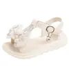 Zapatos para Niña 2026 Verano Nuevo Estilo Zapatos de Playa de Princesa con Lazo para Niños Mayores y Estudiantes Sandalias de Suela Suave con Punta Abierta
