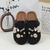Botella de Perfume Nueva Camelia Ropa Exterior Slip-On Dulce y Fresca Punta Plana Medias Zapatillas Zapatos Birkenstock para Mujer Zapatos para Mujer