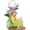 Nuevo producto transfronterizo: Luz nocturna solar de hada de flor para manualidades de resina para exteriores para macetas de jardín, césped y decoraciones de plantas en maceta