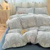 Juego de Ropa de Cama de Invierno de Alta Calidad, Nuevo, con Tallado 3D, de Terciopelo, Cuatro Piezas, de Terciopelo de Leche Burnout, para Mujer, Lujo Ligero, Sensación de Gama Alta