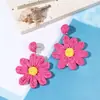 Pendientes de Flor de Hierba Rafi Nuevos Transfronterizos 925 de Gama Alta para Vacaciones de Verano Viajes Pendientes de Viento Exagerado