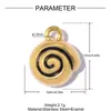 Estilo Europeo y Americano Estrella de Cinco Puntas Tachonada con Diamantes Colgante DIY de Acero Inoxidable para Mujer, Pulsera Espiral con Goteo de Aceite Collar Colgante de Joyería de Acero de Titanio