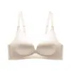 Ropa Interior Satinada de Alta Gama sin Costuras para Mujer, Soporte Suave, Estilo Delgado, Levanta los Lados del Busto, Previene la Flacidez, Sin Aro de Acero, Sujetador para Mujer