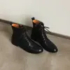 Bienvenido al Festival de Mediados de Otoño~Colección de Otoño 2026: Botines de cordones tipo brogue de piel de becerro lavada de primera capa, botas Martin retro