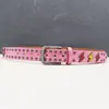 Cinturón punk de tachuelas con rayo exclusivo transfronterizo, cinturón ancho de cuero con purpurina multicolor, cinturón unisex estilo retro americano