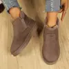 Zapatos de algodón, estilo noreste, piel genuina, mocasines de invierno, antideslizantes, impermeables, cálidos, botas de nieve, para hombre, combinados de piel y pelo, engrosados y forrados de felpa