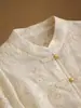 Nueva Camisa de Encaje Estilo Chino Estilo Nacional para Mujer 2026 Nuevo Estilo Cuello Alto Jacquard Retro Botón Manga Larga Top A2913-2