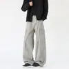 Ropa de Hombre Xintang Primavera Nuevo Estilo Casual Ropa de Trabajo Pantalones de Bolsillo Grande Algodón Puro Semi-Elástico Cinturón de Botón Pantalones Largos Versátiles