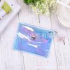 Porta Cartões de Armazenamento de Maquiagem PVC Holográfico Laser Colorido Universal com Fecho de Pressão Bolsa de Armazenamento de Cartões de Visita e Cartões Bancários em PVC Holográfico