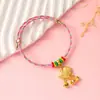 Pulsera Zongzi de Hortensia del Día de Mayo, Nueva Cuerda Roja Tejida a Mano para Niños y Bebés, Pulsera de Cuentas DIY de Alta Calidad