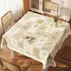 Estilo Pastoral Pequena Flor PVC Toalha de Mesa Impermeável, à Prova de Óleo, Resistente ao Calor, Patchwork Xadrez, Toalha de Mesa Retangular para Mesa de Jantar para Uso Doméstico