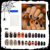 Halloween Transfronteiriço Europeu e Americano Aranha que Brilha no Escuro Abóbora Morcego Castelo Arte de Unha Unhas Postiças Atacado Pressonnails