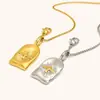 Moda Transfronteriza Europea y Americana Elegante Nicho Creativo Collar Acero Inoxidable Chapado en Oro de 18K Collar de Pájaro Dios del Sol Lujo Accesible para Mujer