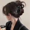 Horquilla de Lujo Ligero Elegante Simple para el Cabello Pinza Grande para el Cabello Parte Trasera de la Cabeza Accesorios para el Cabello de Felpa Clip Grande Negro Tipo Tiburón Adorno para la Cabeza
