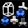 PVC de 3 vías y 4 vías/5 vías Rojo Amarillo Verde Cian Azul Púrpura Azul Transparente Negro Blanco Gris Accesorios de Ángulo Recto para Bricolaje Tubería de Agua 9