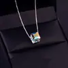 Celebridad de Internet Nueva Aurora Azúcar Simple Dulce Colgante de Cristal Austriaco Sintético Collar Delgado para Clavícula Corta Regalo para Mujeres