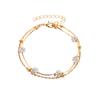 Moda europeia e americana tornozeleira de camada dupla feminina Shambhala Bola de Diamante Cristal tornozeleira transfronteiriça simples multicamadas tornozeleira de praia