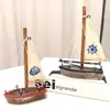 Ornamentos de modelo de barco a vela colorido vintage mediterrâneo transfronteiriço, barco de madeira, decoração criativa para casa, adereço de fotografia