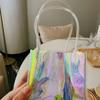 Bolsa de Vino Láser de Gama Alta para Vino Tinto de Plástico PVC Iridiscente Bolsa de Embalaje Suave Flores Regalos Bolso de Mano TPU En Stock