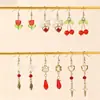 Ez5729 Nuevos Pendientes Elegantes con Borlas Estilo Chino para Mujer, Tachuelas Únicas de Mariposa, Accesorios de Pendientes para Mujer Corazón Cereza
