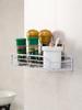 Estante de baño de hierro forjado de estilo europeo, estante para gel de ducha, cesta colgante para lavado sin perforaciones, estante de almacenamiento montado en la pared
