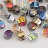 Cuentas de Vidrio Iridiscente Electrochapadas de Corte Largo Retorcidas en Forma de Calabaza de 10*13mm Accesorios para Pulsera Collar DIY Exclusivamente para Ventas Transfronterizas