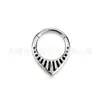 Anillo de Nariz Sin Costuras de Titanio Jiangtai F136 Gota de Agua Estéreo 3D Presión de Aceite Aleación de Titanio G23 Joyería para Piercings Pendientes