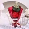 Ramo de Flores de Hilo Terminado, Rosas y Girasoles Tejidos a Crochet a Mano, Souvenirs Creativos, Pequeños Regalos Exquisitos para el Día de San Valentín Chino