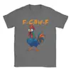 Camiseta de Algodão Transfronteiriça para Homens F-Caw-F Frango Galo Maluco Engraçado Meme Tendência Camiseta de Algodão Camiseta de Manga Curta