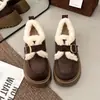 Mocassins com pele novo estilo quentes com elevação única veludo sola grossa sapatos únicos mulheres pessoas baixas sapatos de algodão sapatos casuais inverno 2026