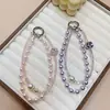 Corrente de Celular Feminina Criativa Ins Moda Pingente de Celular DIY Feito à Mão Pérola Cristal Strass Corrente Dupla Cordão Novo Estilo