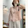 Chal de Ramio con Encaje de Retazos Cuello en V Manga Corta Verano Nuevo Holgado Camisa para Mujer Top Reductor de Edad