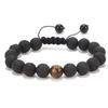 Joyería de comercio exterior transfronteriza 10 mm roca volcánica turquesa blanca con cuentas pulsera de amantes tejida ventas directas de fábrica