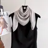 Nuevo modelo transfronterizo: Pañuelo de imitación seda 70*70 para mujer de Asia Central, pañuelo cuadrado jacquard de moda estilo coreano, bufanda de cuello versátil y elegante