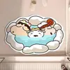 Tapete de chão absorvente para banheiro Crayon Shin-chan, tapete de pé antiderrapante de secagem rápida, tapete de banho de terra de diatomáceas