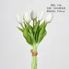 Flores de tulipán artificiales de tacto suave, ramo de alta calidad de tacto suave, flores de mesa, ramos de boda, flores artificiales de interior