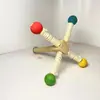 Hamaca de Columpio de Madera de Amazon Tablón con Resorte Columpio para Loro Juego de Tres Piezas Juguete Plataforma de Hábitat para Pájaros Escalera para Trepar Loro