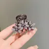 Grampo de Cabelo Flor com Esmalte Colorido e Strass para Mulheres, Presilha de Mordida de Alta Qualidade, tamanho pequeno, Refinado, Presilha de Tubarão, para Parte de Trás da Cabeça, Meio Preso, Novo Estilo