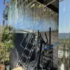 Cortina Estrellada de Techo con Efecto de Viento de Moda para Centros Comerciales, Plazas, Calles Peatonales, Pasillos, Cortina de Lluvia con Acabado de Galaxia Láser para Exteriores