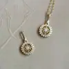 Bússola do Destino Banhado a Ouro 18K Prata Esterlina 925 Colar Pequeno Zircônia Mini Disco Vintage Pingente de Alto Padrão Pingente Estilo Japonês