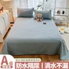Lençol de berço à prova d'água e de urina, peça única, resistente à urina de gato, lavável à máquina, não gruda pelos, cor sólida, conjunto de três peças de capa de cama e lençol laváveis