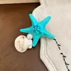 Pinza para el pelo de concha de perla en forma de estrella tachonada de diamantes, estilo vacación en la playa, pinza de pico de pato, pinza para flequillo lateral, accesorio para el pelo para mujer